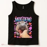 The Famous Moo Deng Pygmy Baby Hippo Moo Deng Cute Moodeng Tank Top thumb 2
