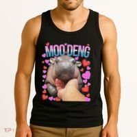 The Famous Moo Deng Pygmy Baby Hippo Moo Deng Cute Moodeng Tank Top thumb 3
