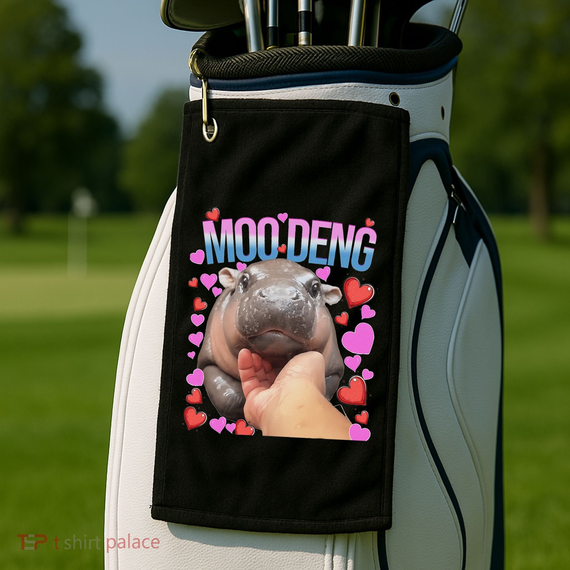 The Famous Moo Deng Pygmy Baby Hippo Moo Deng Cute Moodeng Golf Towel