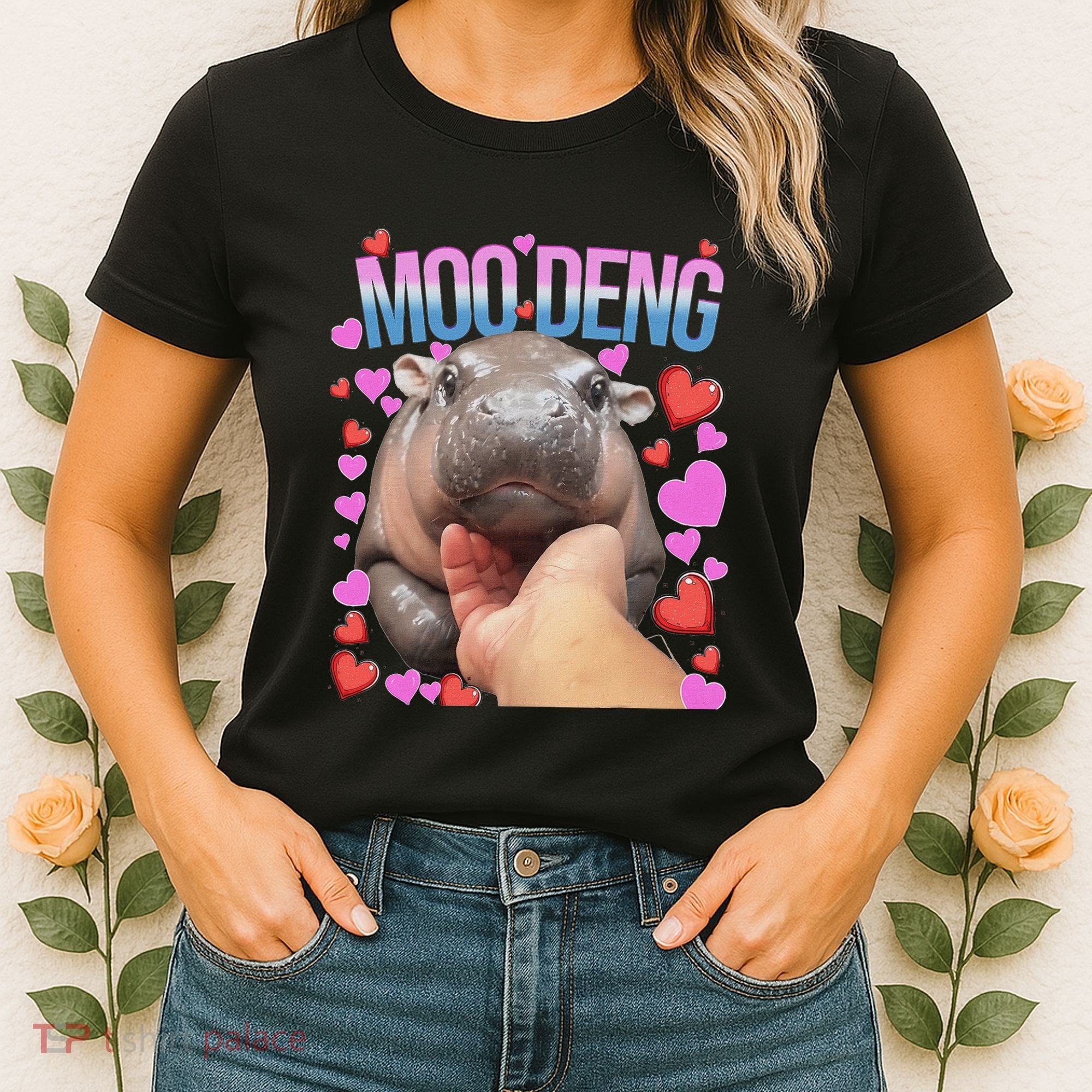 The Famous Moo Deng Pygmy Baby Hippo Moo Deng Cute Moodeng Women's T-Shirt