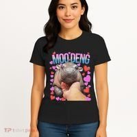 The Famous Moo Deng Pygmy Baby Hippo Moo Deng Cute Moodeng Women's T-Shirt thumb 4