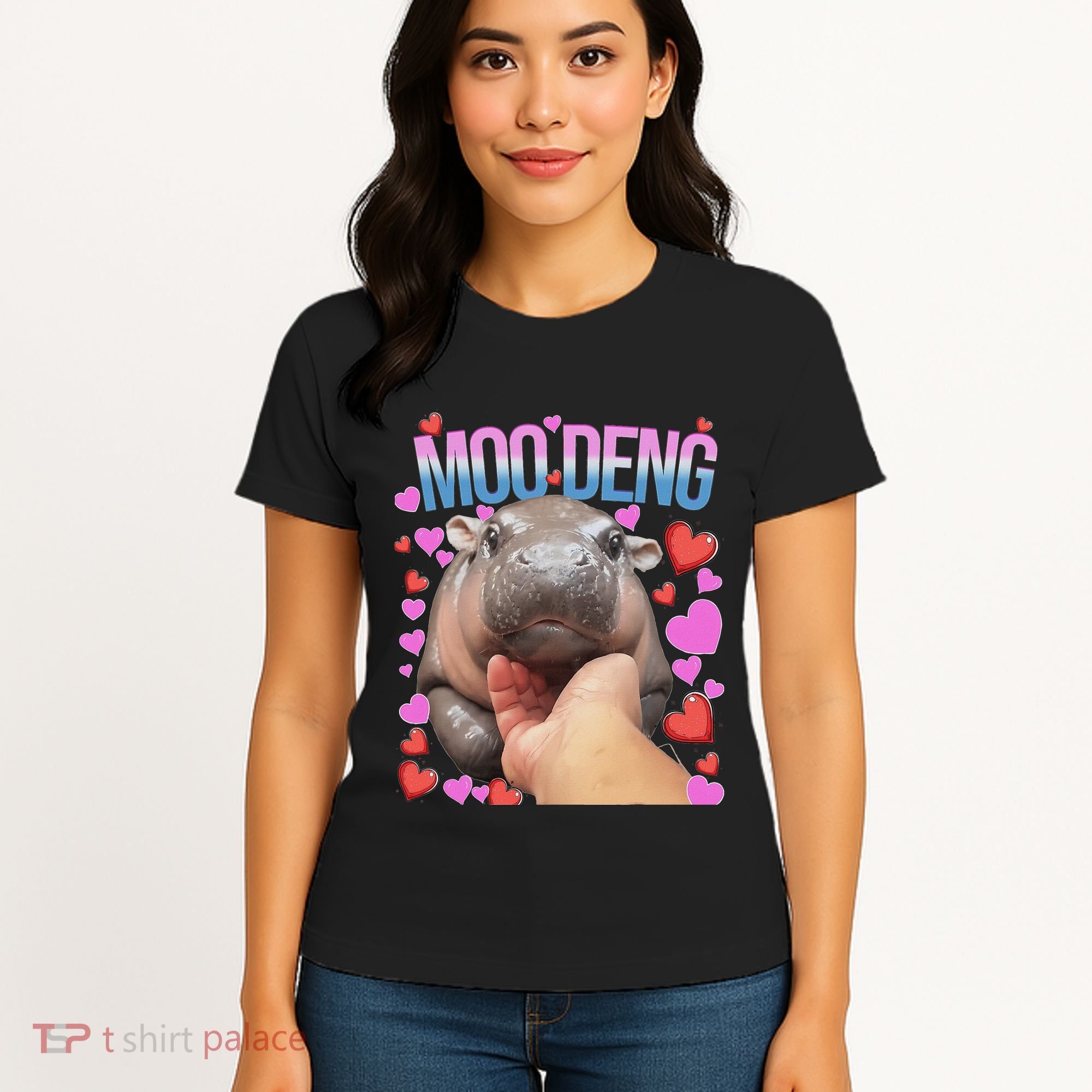 The Famous Moo Deng Pygmy Baby Hippo Moo Deng Cute Moodeng Women's T-Shirt
