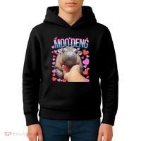 The Famous Moo Deng Pygmy Baby Hippo Moo Deng Cute Moodeng Kids Hoodie thumb 4