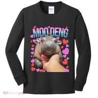 The Famous Moo Deng Pygmy Baby Hippo Moo Deng Cute Moodeng Kids Long Sleeve Shirt thumb 0