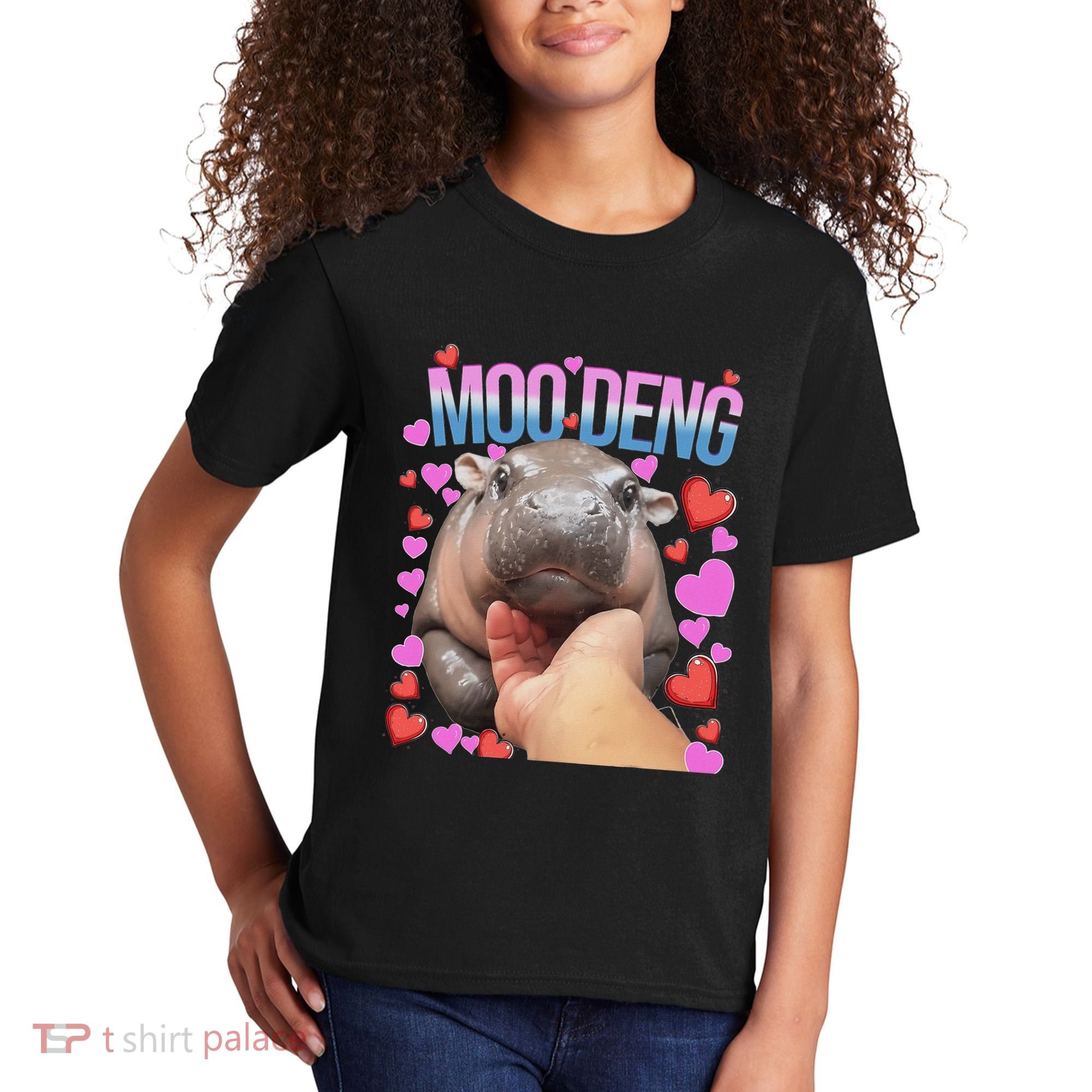 The Famous Moo Deng Pygmy Baby Hippo Moo Deng Cute Moodeng Kids T-Shirt