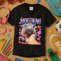 The Famous Moo Deng Pygmy Baby Hippo Moo Deng Cute Moodeng Kids T-Shirt thumb 3
