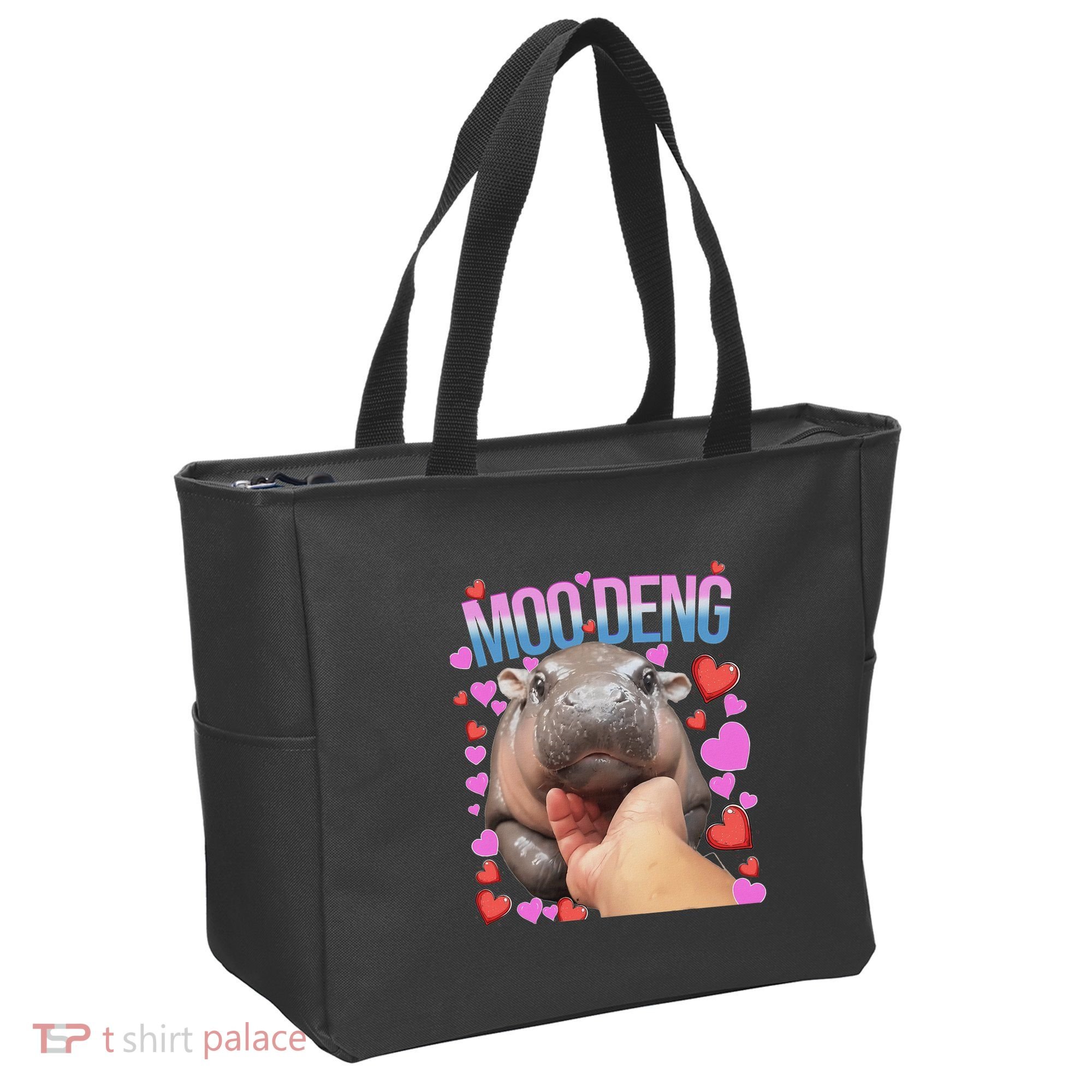 The Famous Moo Deng Pygmy Baby Hippo Moo Deng Cute Moodeng Tote Bag