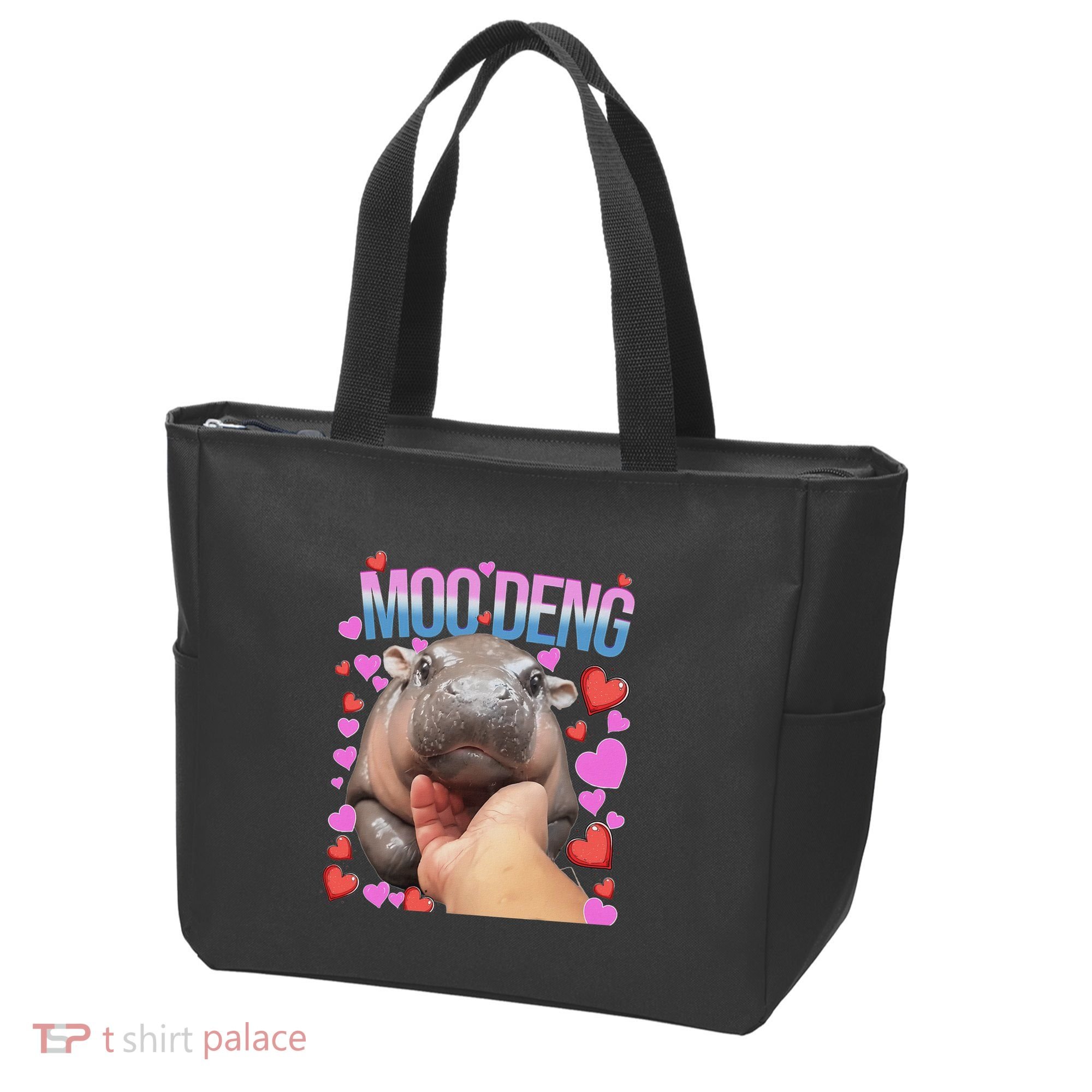 The Famous Moo Deng Pygmy Baby Hippo Moo Deng Cute Moodeng Tote Bag