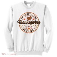 Thankful For My Family Thanksgiving Emblem Sweatshirt thumb 0