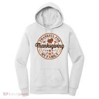 Thankful For My Family Thanksgiving Emblem Women's Hoodie thumb 0