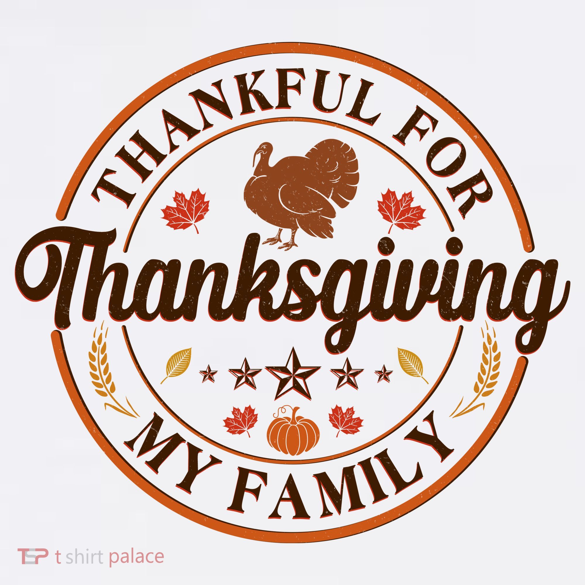 Thankful For My Family Thanksgiving Emblem Women's Hoodie