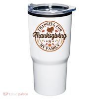 Thankful For My Family Thanksgiving Emblem Tumbler thumb 0