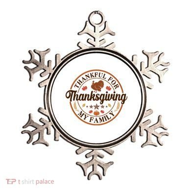 Thankful For My Family Thanksgiving Emblem Ornament