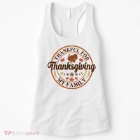 Thankful For My Family Thanksgiving Emblem Women's Tank Top thumb 0