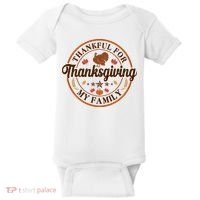 Thankful For My Family Thanksgiving Emblem Baby Bodysuit thumb 0