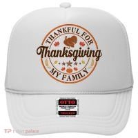 Thankful For My Family Thanksgiving Emblem Hat thumb 0