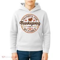 Thankful For My Family Thanksgiving Emblem Kids Hoodie thumb 4
