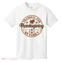 Thankful For My Family Thanksgiving Emblem Kids T-Shirt thumb 0