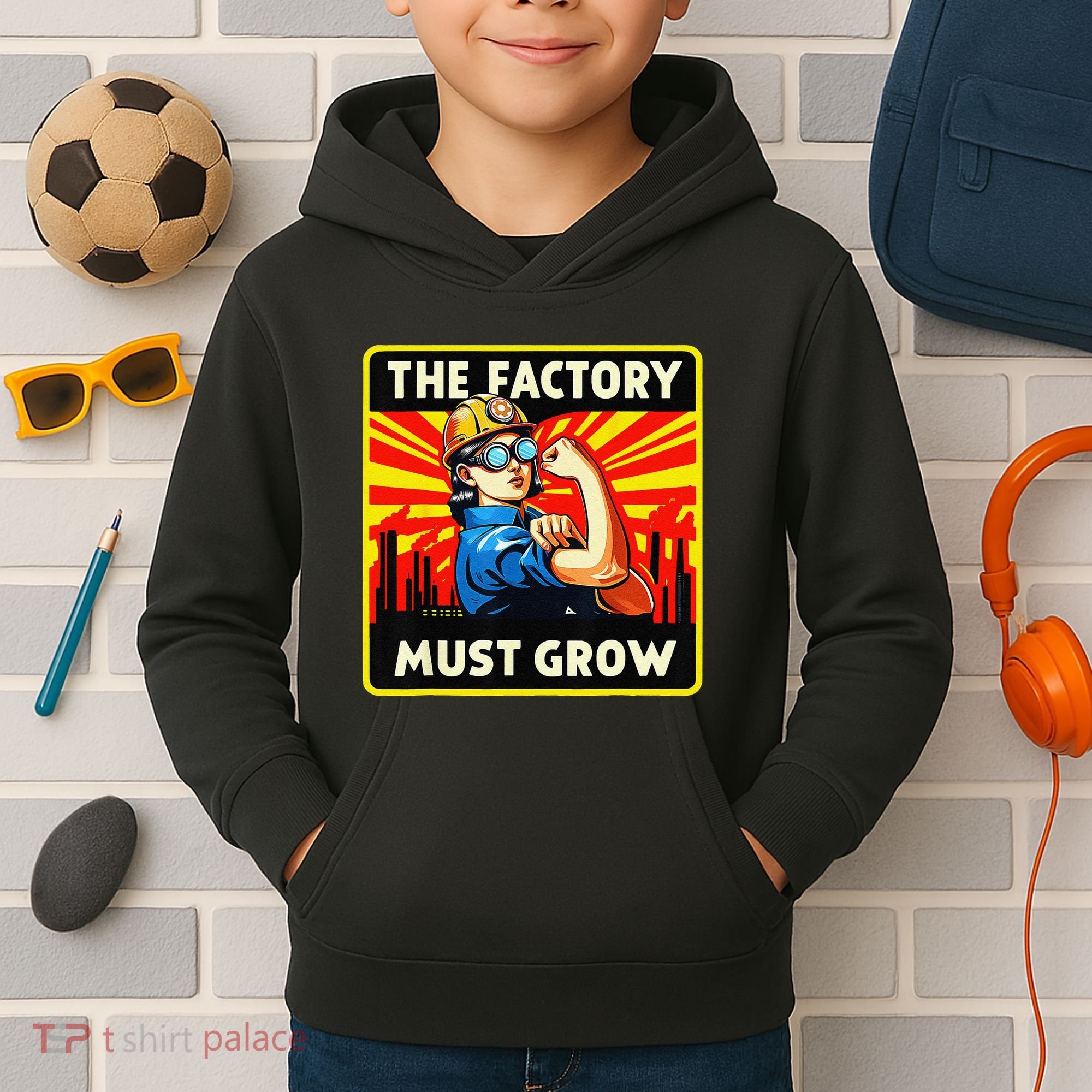 The Factory Must Grow Kids Hoodie