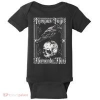 Tempus Fugit Memento Mori Latin Saying Baby Bodysuit thumb 0