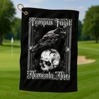 Tempus Fugit Memento Mori Latin Saying Golf Towel thumb 1
