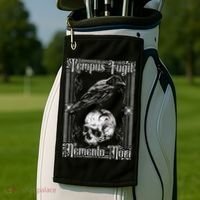 Tempus Fugit Memento Mori Latin Saying Golf Towel thumb 2