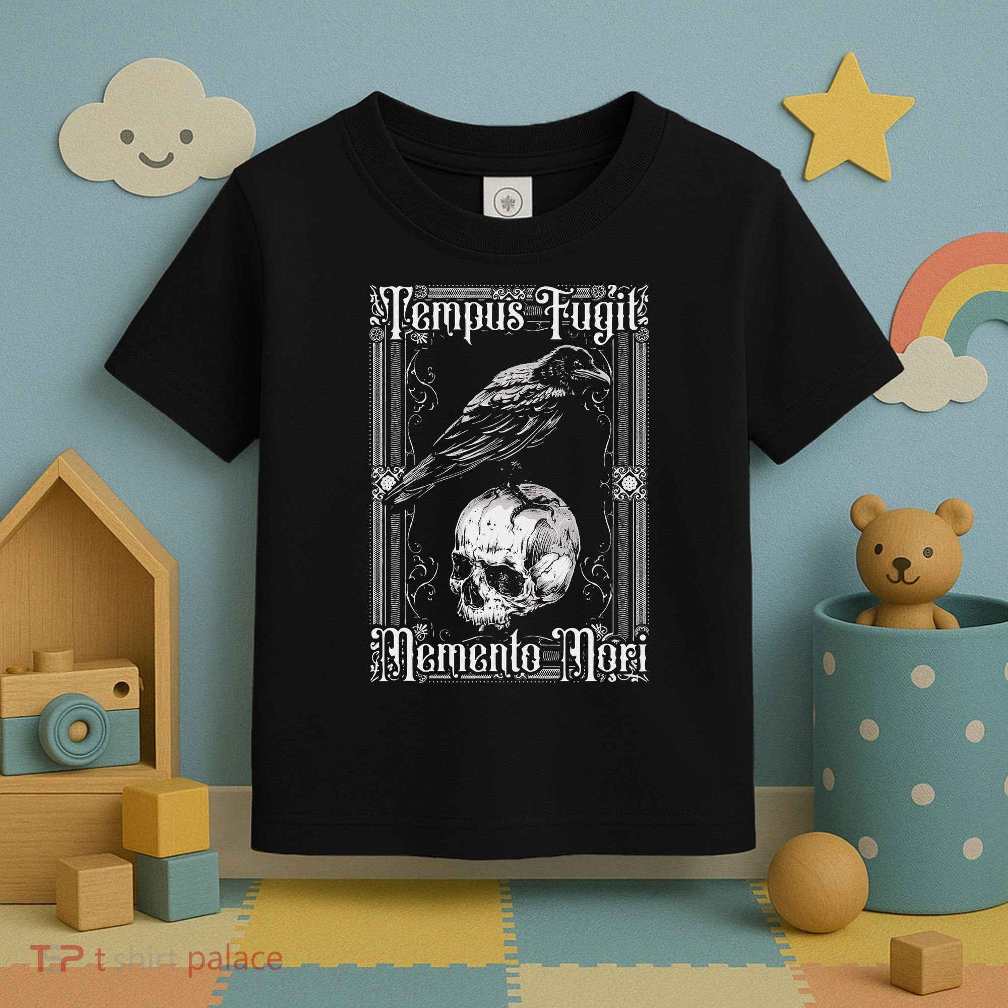 Tempus Fugit Memento Mori Latin Saying Toddler T-Shirt