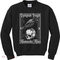 Tempus Fugit Memento Mori Latin Saying Kids Sweatshirt thumb 0