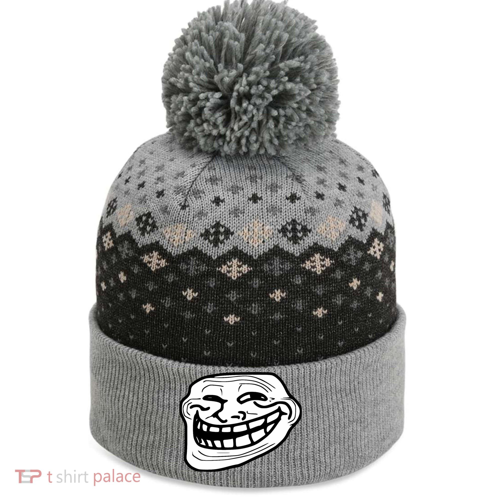 Troll Face Meme Funny Dank Meme Troll Face The Baniff Cuffed Pom Beanie