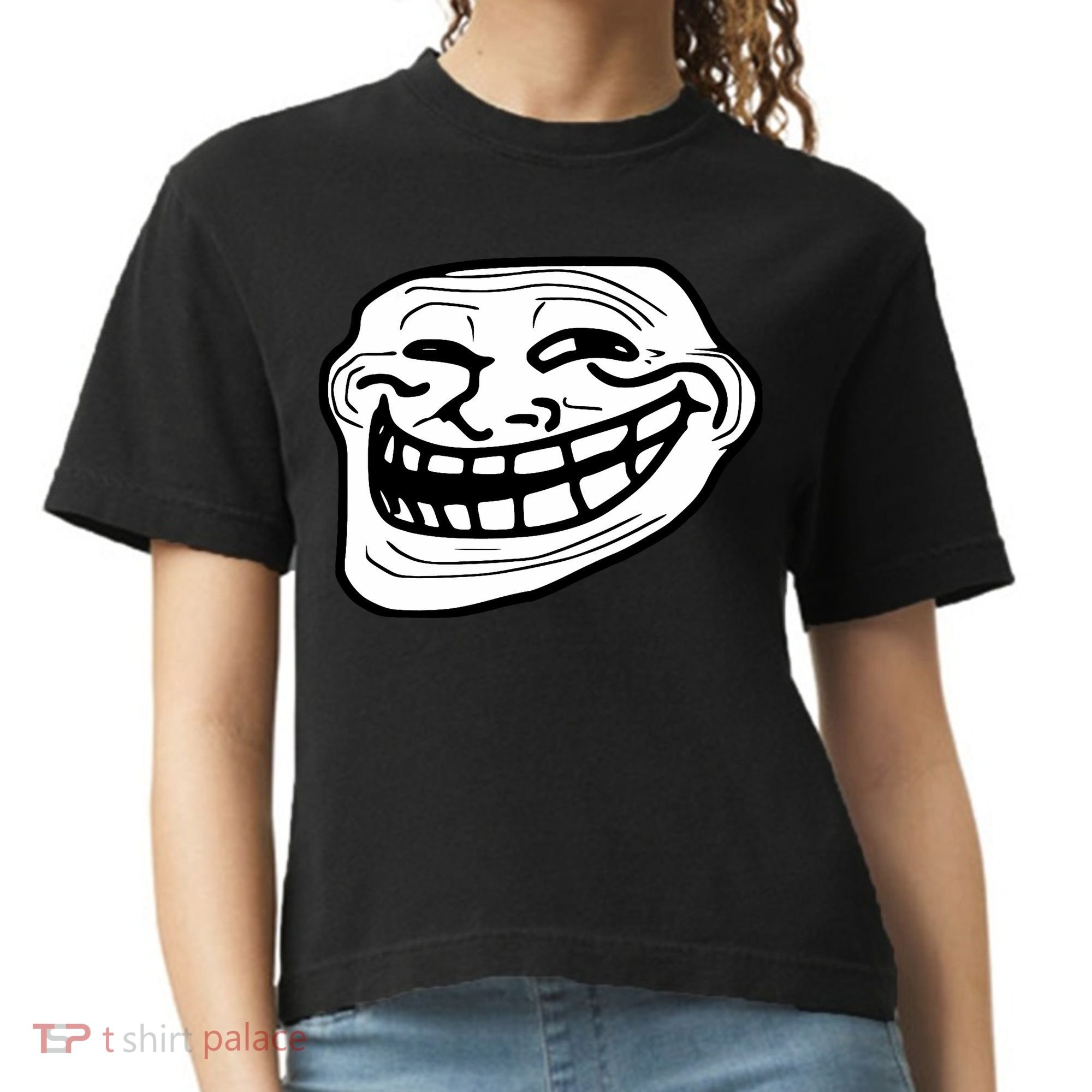 Troll Face Meme Funny Dank Meme Troll Face Comfort Colors Boxy T-Shirt
