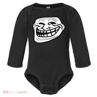 Troll Face Meme Funny Dank Meme Troll Face Baby Long Sleeve Bodysuit thumb 0