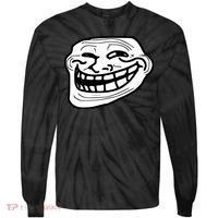 Troll Face Meme Funny Dank Meme Troll Face Tie-Dye Long Sleeve Shirt thumb 0