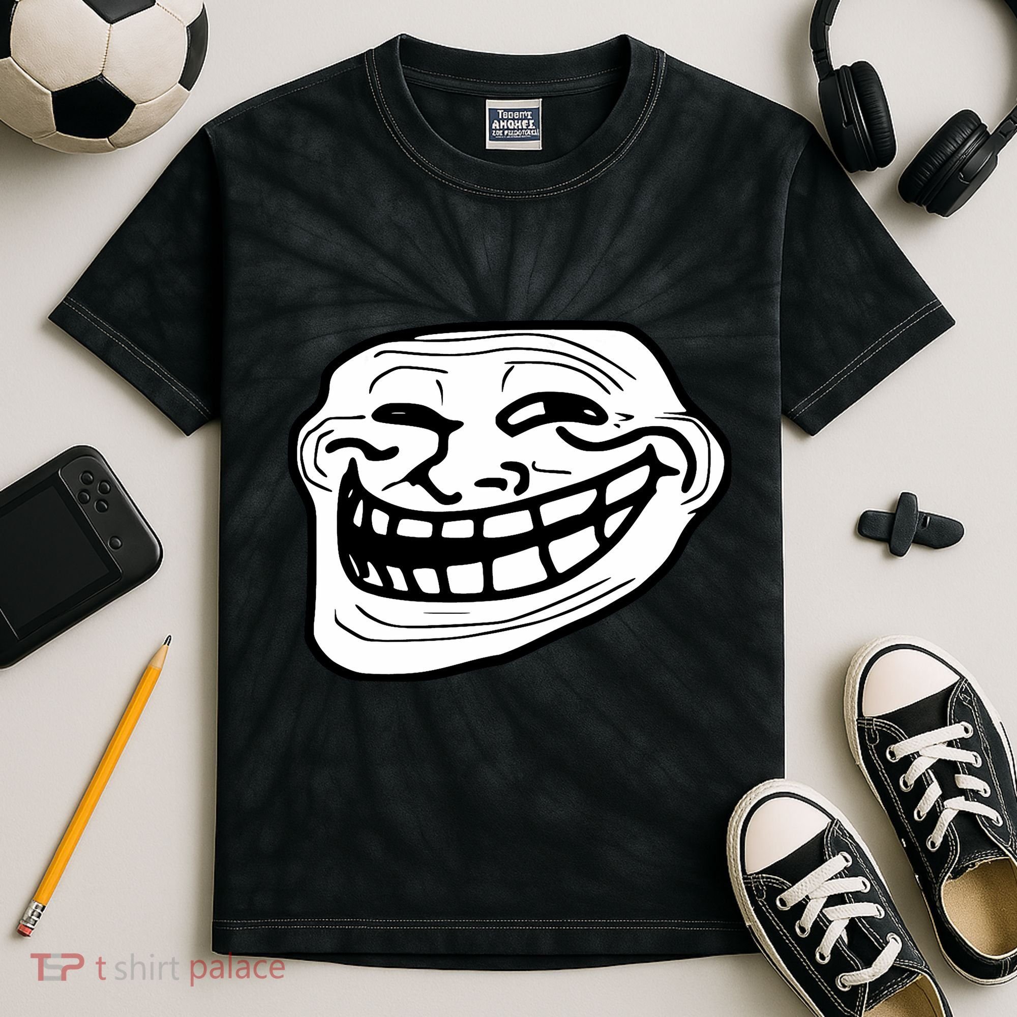 Troll Face Meme Funny Dank Meme Troll Face Kids Tie-Dye T-Shirt