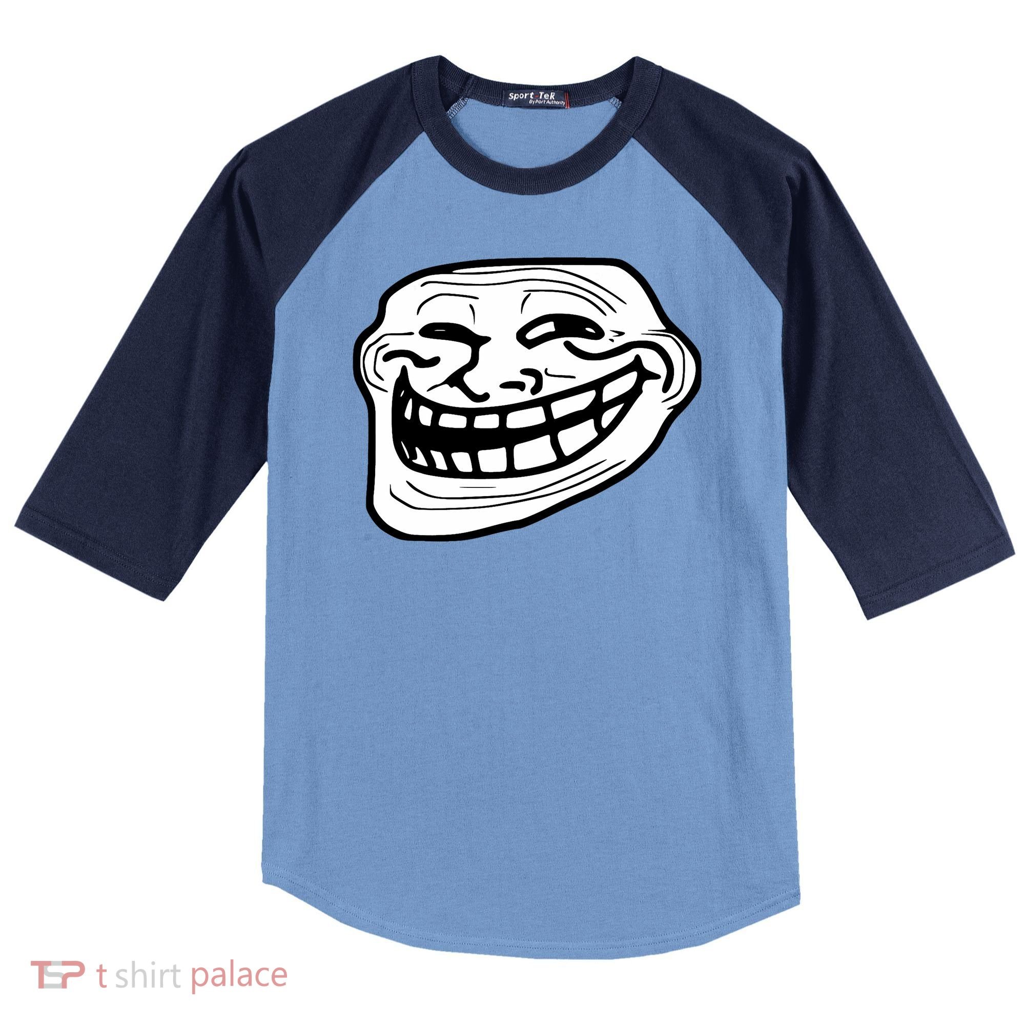 Troll Face Meme Funny Dank Meme Troll Face Raglan Baseball Sleeve Shirt