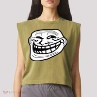 Troll Face Meme Funny Dank Meme Troll Face Garment-Dyed Women's Muscle Tee thumb 2
