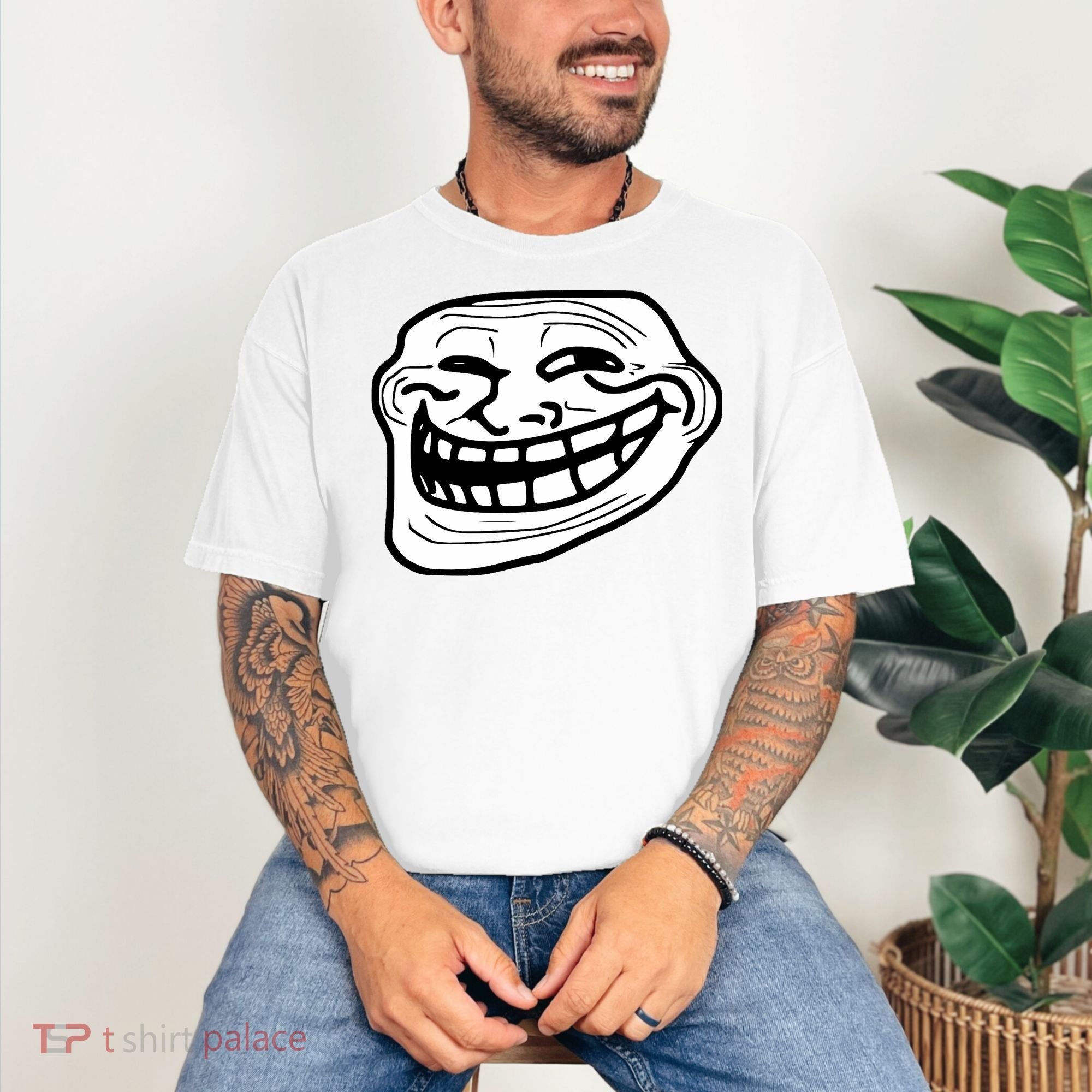 Troll Face Meme Funny Dank Meme Troll Face Comfort Colors T-Shirt