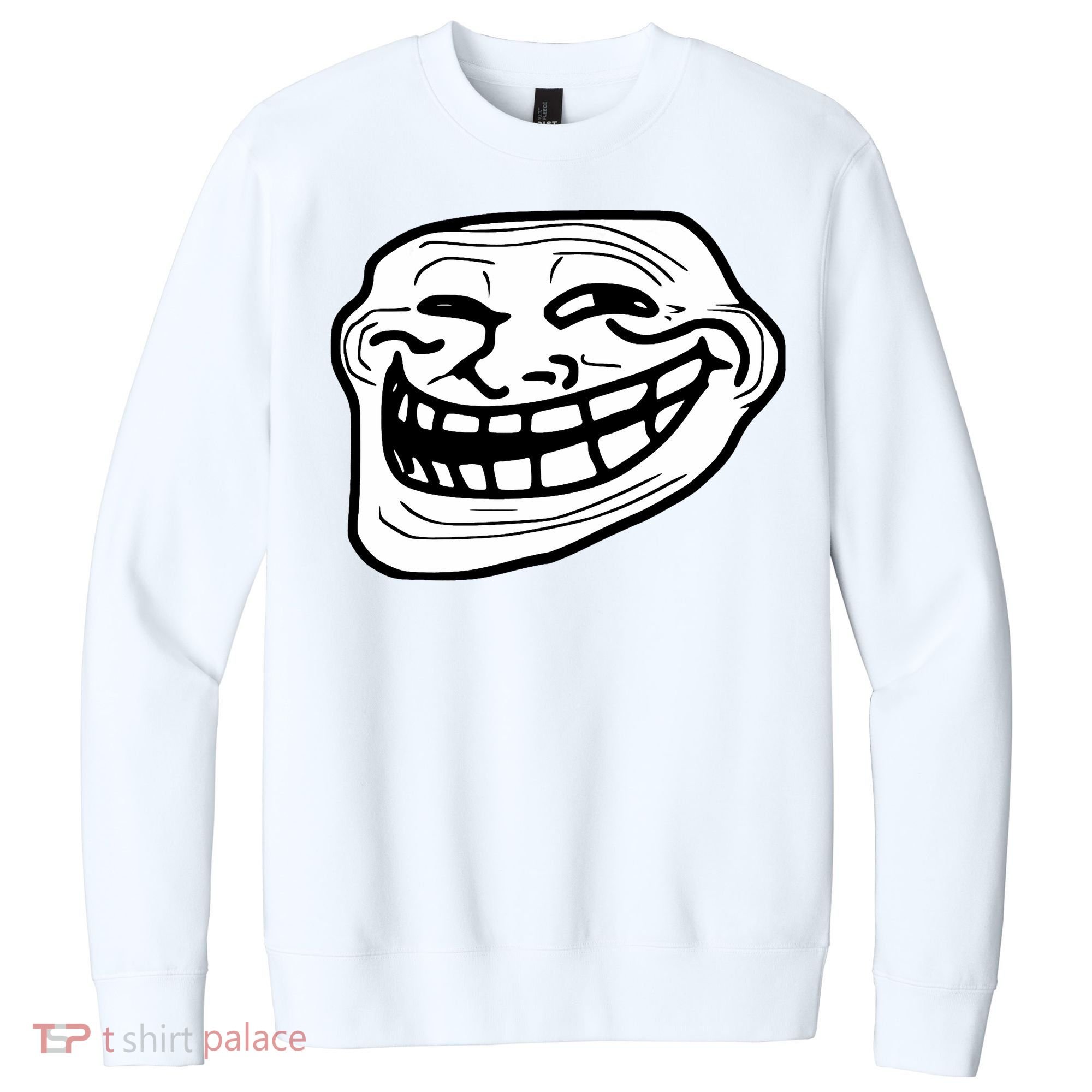 Troll Face Meme Funny Dank Meme Troll Face V.I.T. Fleece Crew Sweatshirt