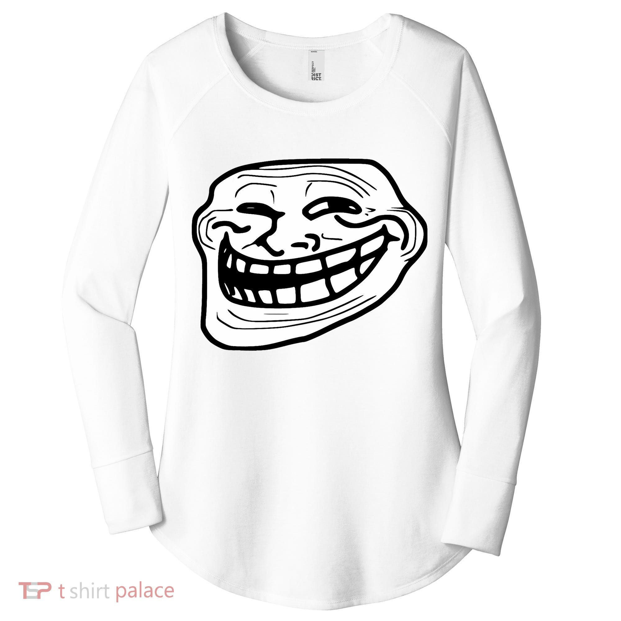 Troll Face Meme Funny Dank Meme Troll Face Women's Perfect Tri Tunic Long Sleeve Shirt
