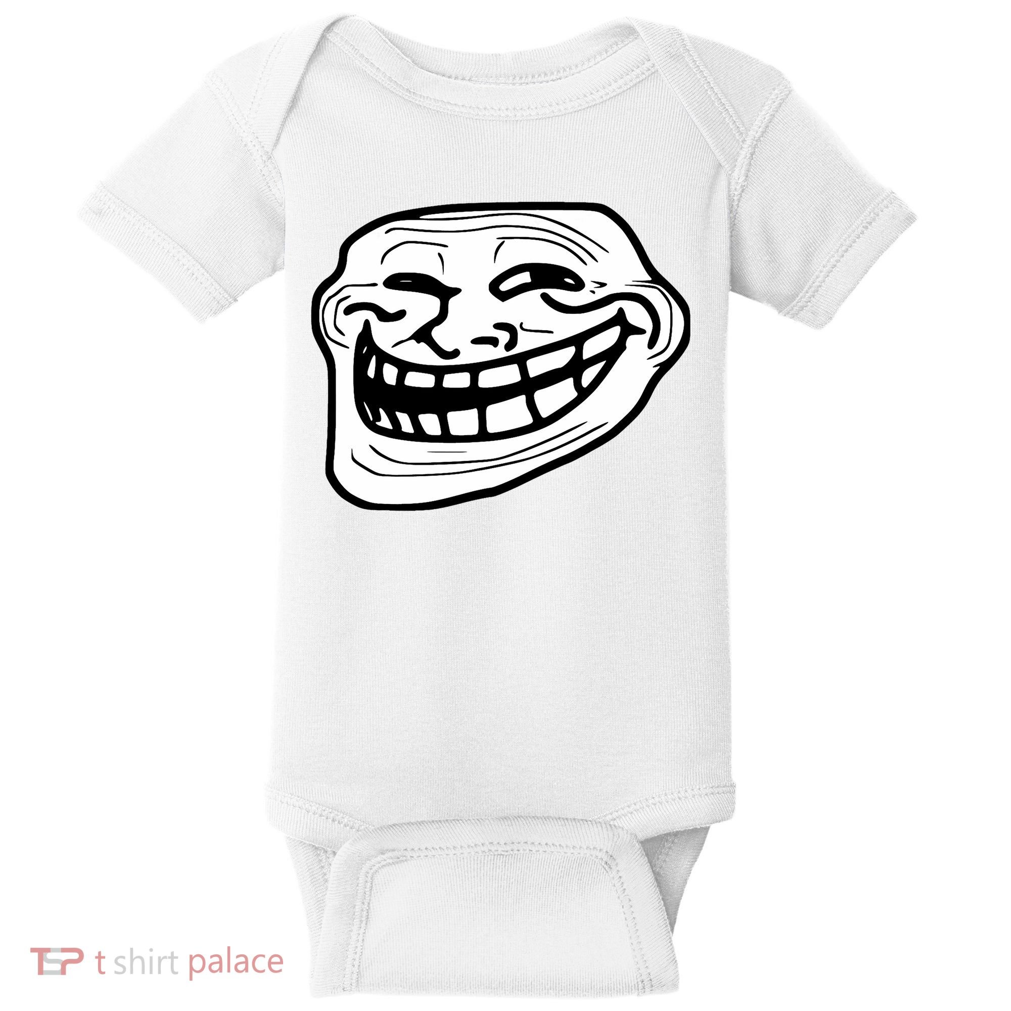 Troll Face Meme Funny Dank Meme Troll Face Baby Bodysuit