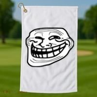 Troll Face Meme Funny Dank Meme Troll Face Golf Towel thumb 1