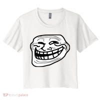 Troll Face Meme Funny Dank Meme Troll Face Women's Crop Top Tee thumb 0