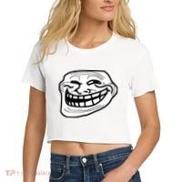 Troll Face Meme Funny Dank Meme Troll Face Women's Crop Top Tee thumb 2