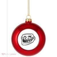 Troll Face Meme Funny Dank Meme Troll Face Plastic Christmas Ball Ornament thumb 0