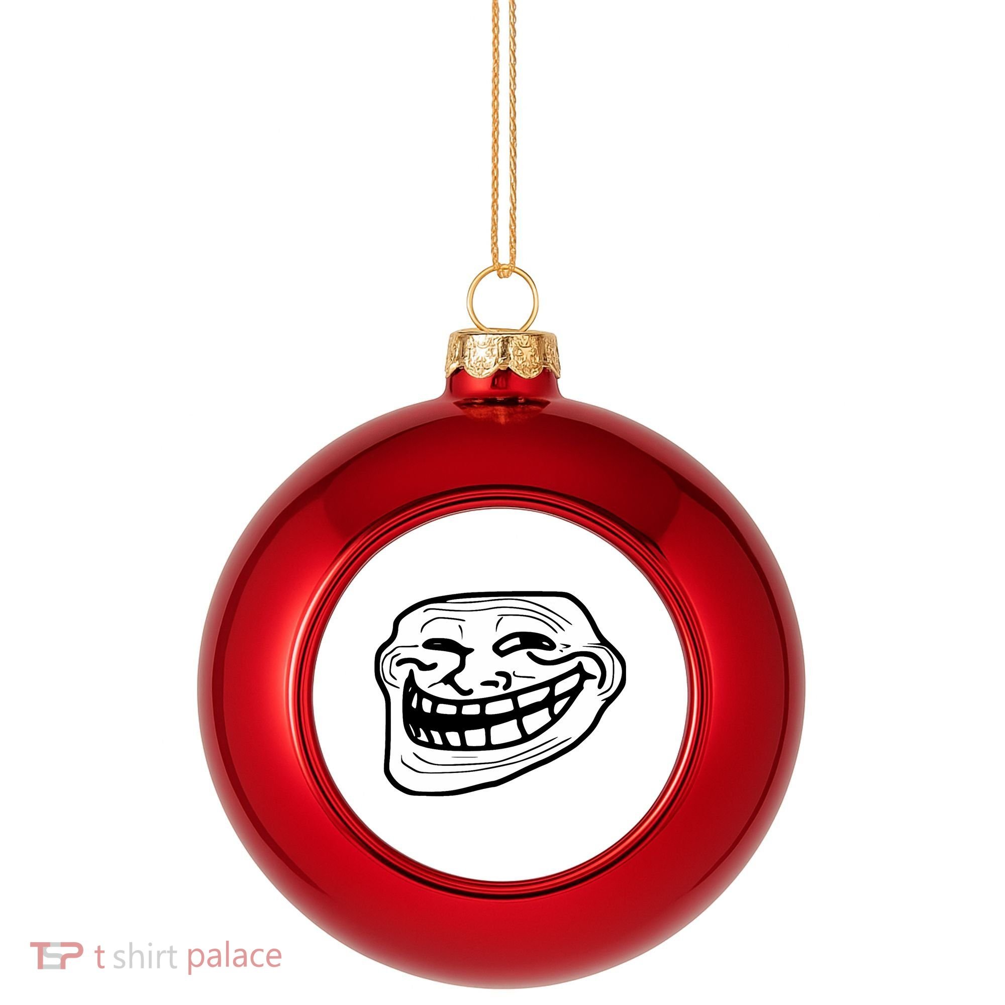 Troll Face Meme Funny Dank Meme Troll Face Plastic Christmas Ball Ornament