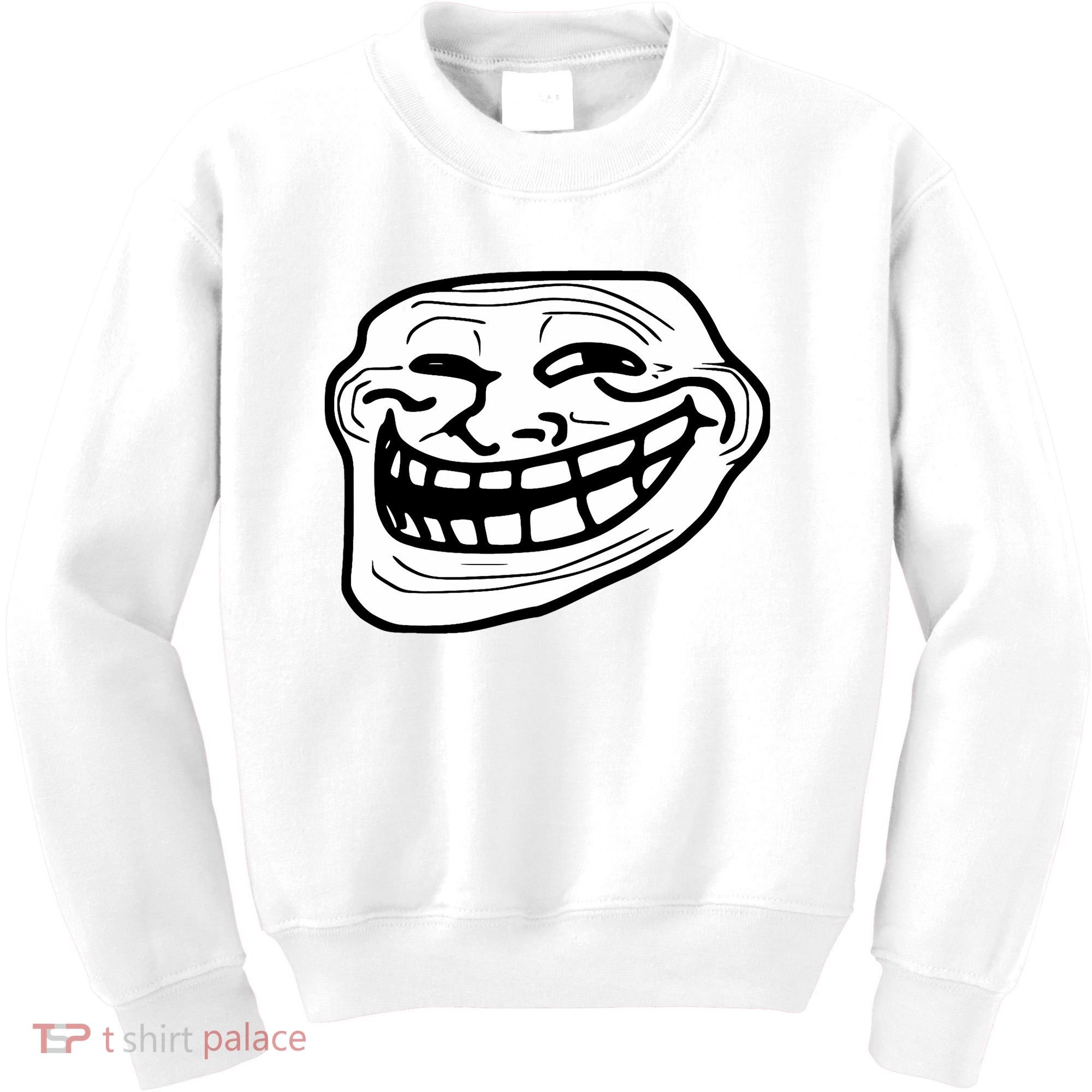 Troll Face Meme Funny Dank Meme Troll Face Kids Sweatshirt