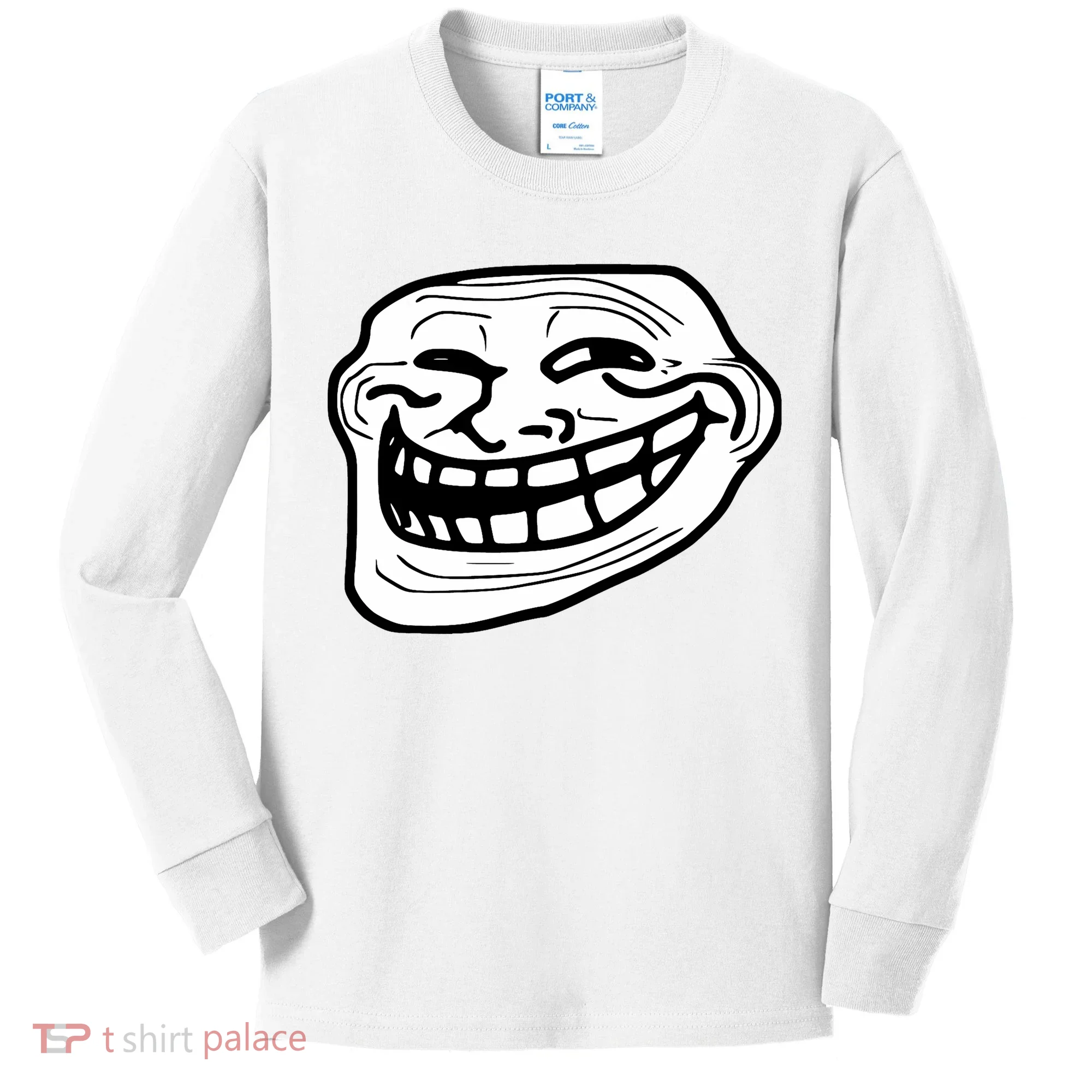 Troll Face Meme Funny Dank Meme Troll Face Kids Long Sleeve Shirt