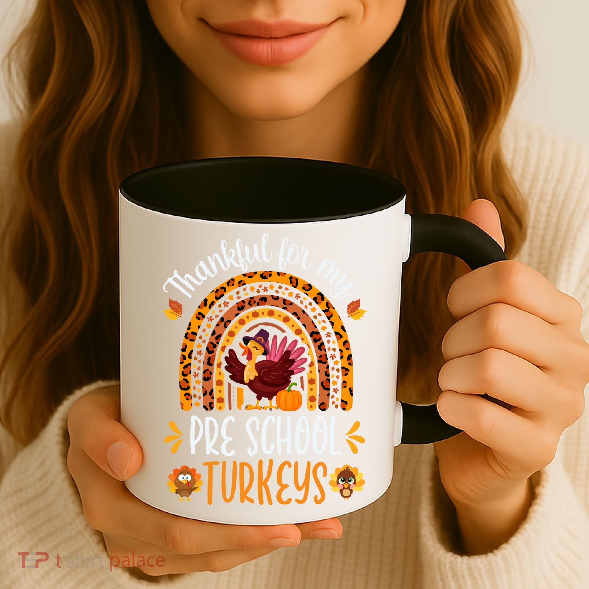 Thankful For My Pre School Turkeys Fall Thanksgiving Teacher Meaningful Gift Coffee Mug
