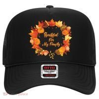 Thankful For My Family Holiday Wreath Thanksgiving Fall Gift Hat thumb 0