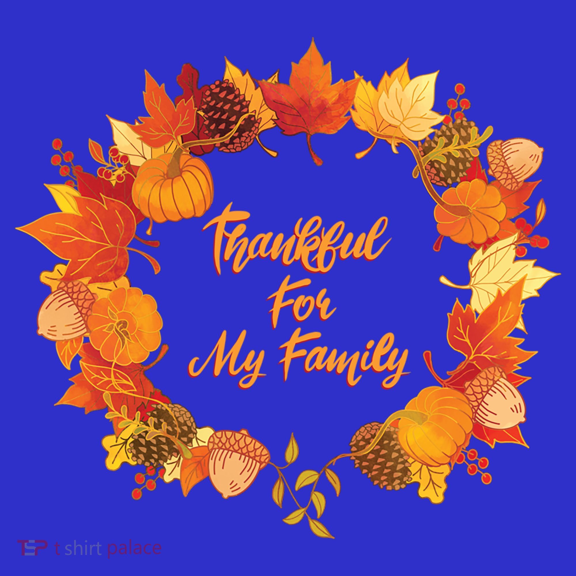 Thankful For My Family Holiday Wreath Thanksgiving Fall Gift Sweatshirt