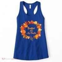 Thankful For My Family Holiday Wreath Thanksgiving Fall Gift Women's Tank Top thumb 0